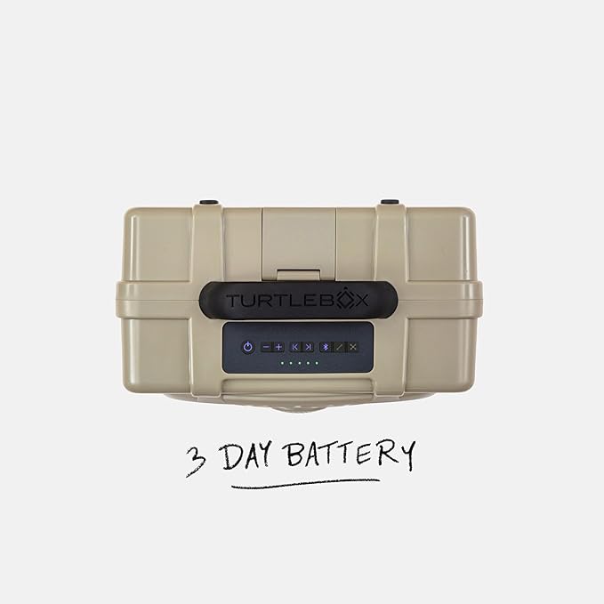 Turtlebox Original Gen 3: Portable Outdoor Bluetooth Speaker – Ultra-Loud (120dB), Waterproof (IP67), Rugged, Impact-Resistant, 3-Day Battery | Party Mode: Unlimited Pairing for Stereo Sound, Tan