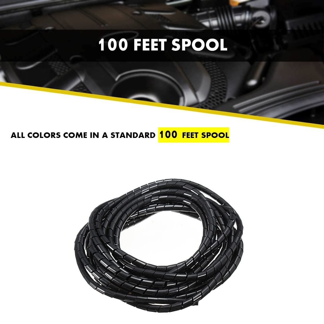 Kable Kontrol Vortex Spiral Cable Wrap - 1/8” Inch 100’ Feet Long - Hose Protector Flexible Polyethylene Wire Conduit Tubing Cable Sleeve Cord Cover to Organize Wires – Natural