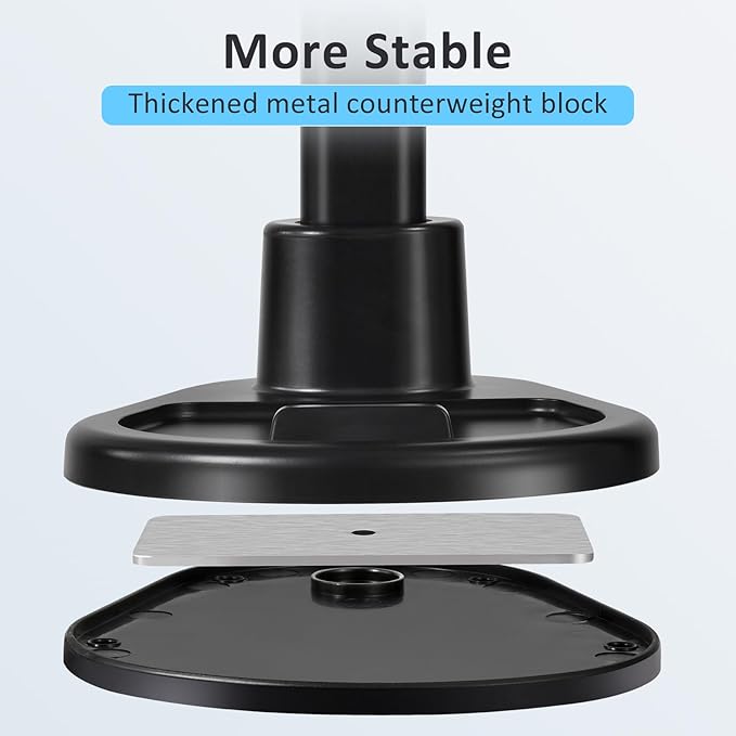 Phone Stand for Desk, Height Adjustable Cell Phone Holder for iPhone, 360 Degree Rotatable Office Phone Stand for Video Recording,Live Streaming,Compatible with All 4.7-7in Smartphones (T13-2)
