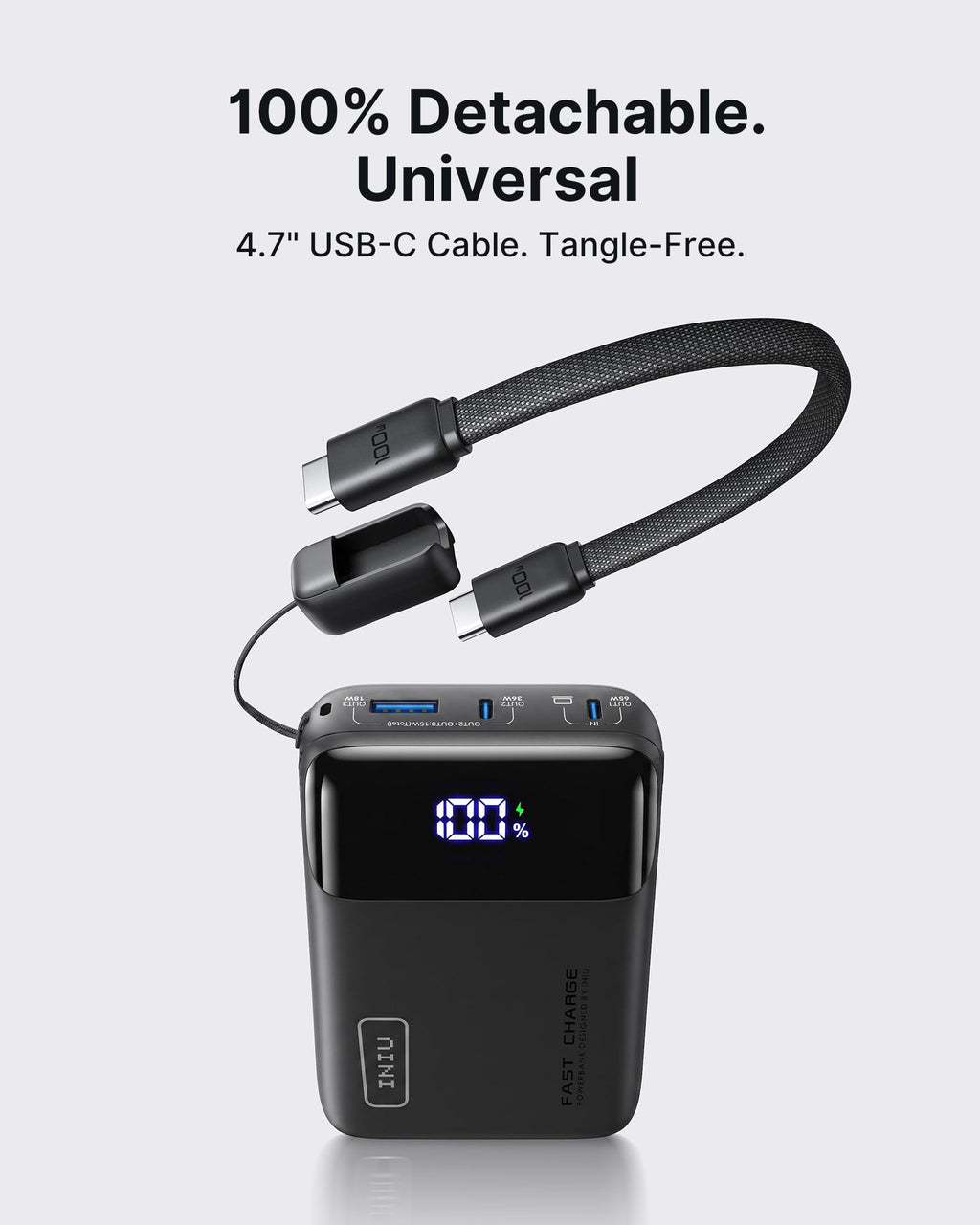 INIU 20000mAh Laptop Power Bank, Ultra Compact 65W PD Dual Fast Charging Portable Charger, TSA Approved Battery Pack with USB C Cable for Travel MacBook iPad Tablet Switch iPhone 17 16 Pro Samsung S25