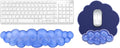 Gel Cloud Keyboard and Mouse Wrist Rest, Cute Wrist Support and Arm Support Rest for Typing Pain Relief，Suitable for Office/Computer/Laptop/Gaming Set-Blue
