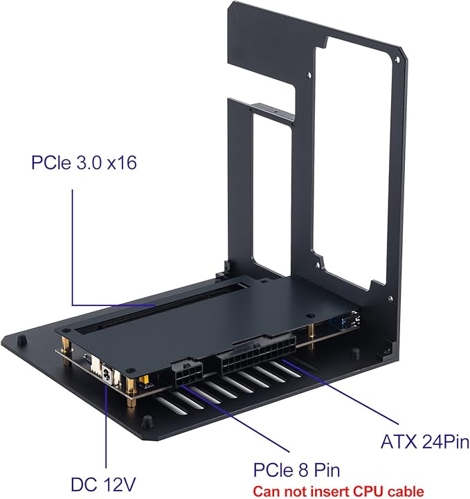 eGPU Enclosure Dock Compatible with Thunderbolt 3/4,External GPU Dock for Laptops and Gaming Handheld,External Graphics Card Dock Compatible with NVIDIA/AMD PCIe,ATX Power Supply