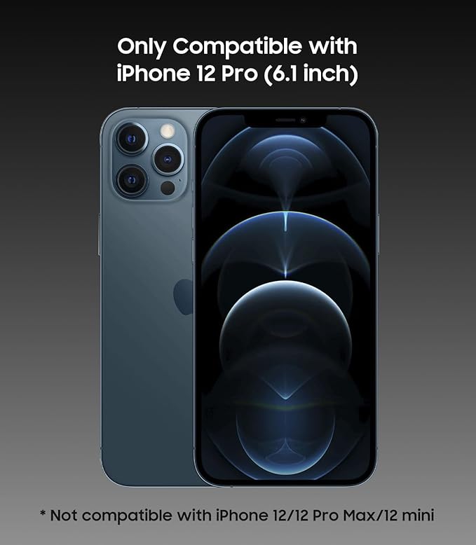 Magnetic for iPhone 12 Pro Case, Compatible with MagSafe, Built-in Camera Lens Protector, Logo View, Military Grade Drop Proof Phone Case Cover, Titanium Gray