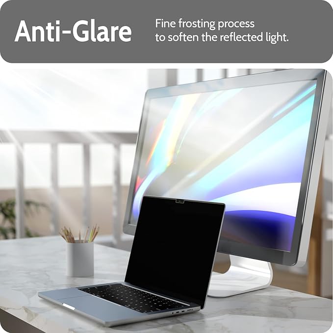 Magnetic Privacy Screen for MacBook Pro 14 Inch (2021-2024, M1, M2, M3, M4), Removable Matte Blue Light Glare Filter for Mac Pro 14.2" Laptop Computer