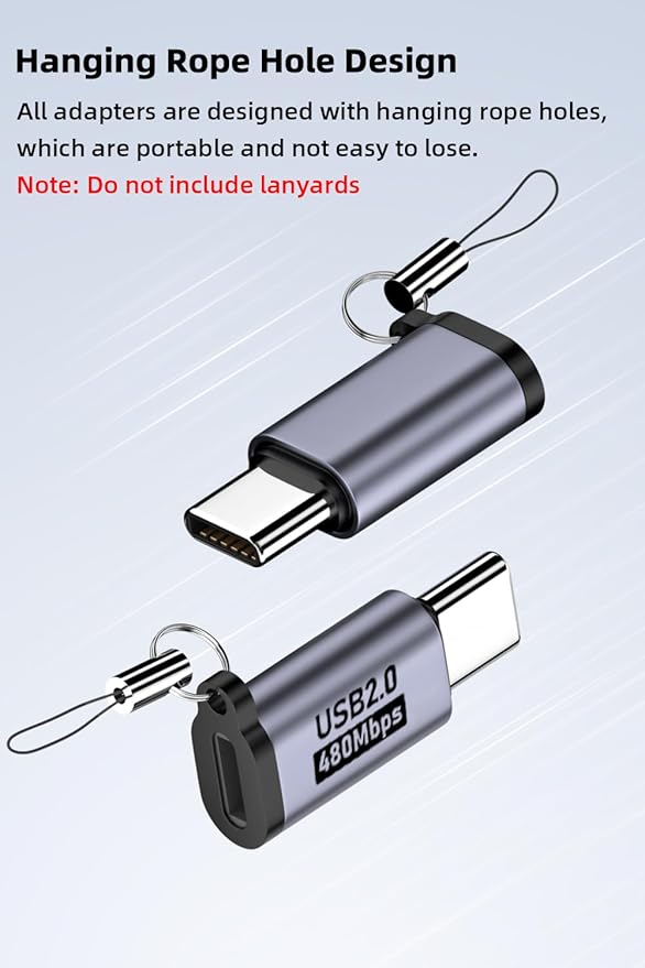 Jadebones USB C to Micro USB/Mini USB/Lighting Adapter, 8 Pack