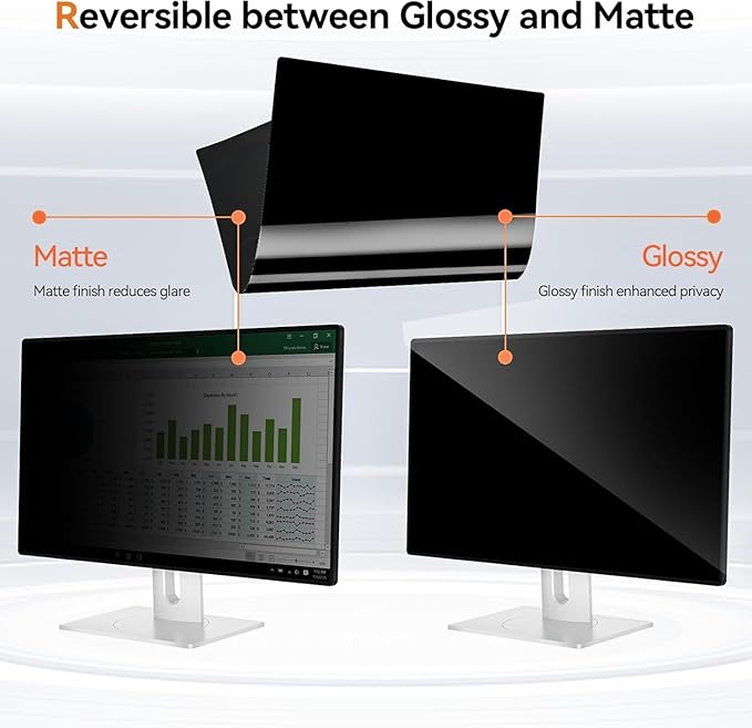 [5-Pack] 20 Inch Computer Privacy Screen for 16:9 Widescreen Monitor, Anti Glare Anti-UV Eye Protection Desktop PC LED Monitor Filter, Removable Anti-Scratch Screen Film 20in