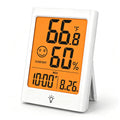 Timloon Digital Indoor Thermometer for Room, Smart Temperature Humidity Monitor with Backlight, Comfort Indicator, Max/Min Record, Time, Calendar, Alarm, °c/°f Switch for Bedroom, School