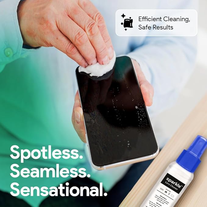 Sparkle Anti-Reflective Lens Cleaner Spray kit | (1) 1oz Glasses Cleaner Spray + (1) Microfiber Cloth for Eyeglasses, Sunglasses, Lenses, Screens and Camera Cleaning Kit (2 Piece Set)