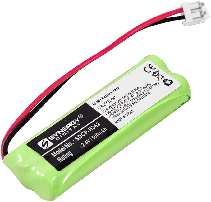 Synergy Digital Cordless Phone Batteries, Compatible with Vtech 89-1337-00-00, BT18443, BT28443 Cordless Phone Batteries (Ni-MH, 2.4V, 500 mAh), Set of 2