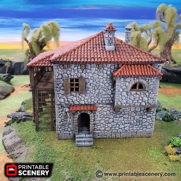 Port Tavern by Printable Scenery, 3D Printed Tabletop RPG Scenery and Wargame Terrain 28mm Miniatures