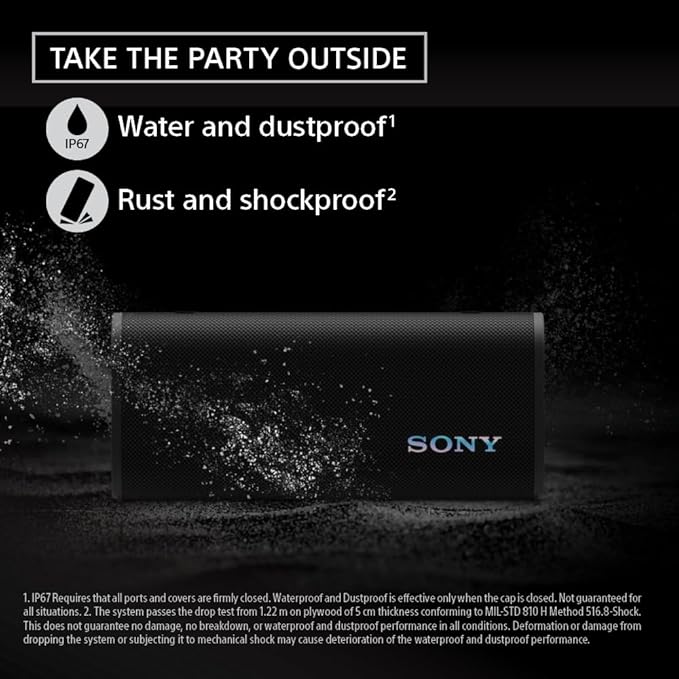 Sony ULT Field 3 Wireless Portable Bluetooth Speaker, IP67 Waterproof, Dustproof, Rustproof, and Shockproof with Enhanced Bass, 24 Hour Battery and Shoulder Strap (SRSULT30H), Forest Gray