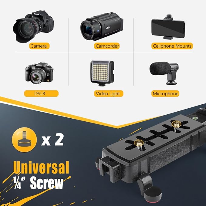 Camera Smartphone Stabilizer, Handheld Video Rig Grip with Carrying Case, Fits for All Camera, Camcorder, Action Camera, DSLR and All iPhone and Android Smartphones
