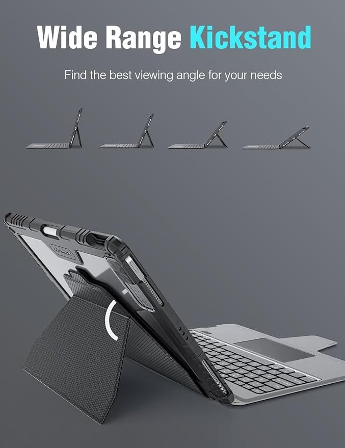 Nillkin for iPad Pro 13 Inch Magic Keyboard Case(2024, M4), iPad Pro 13 Keyboard Case with Stand-Slide Camera Cover, Backlit Keyboard Cover with Pencil Holder & Touchpad, Removable Magnetic Case