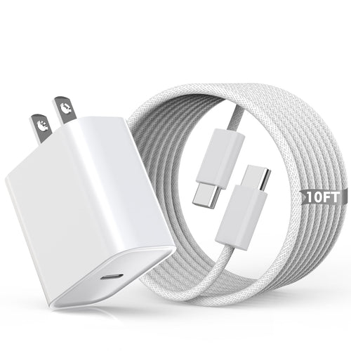 10FT Apple iPhone 17 16 15 Charger,2Pack Extra Long 10Foot USBC Woven Cable