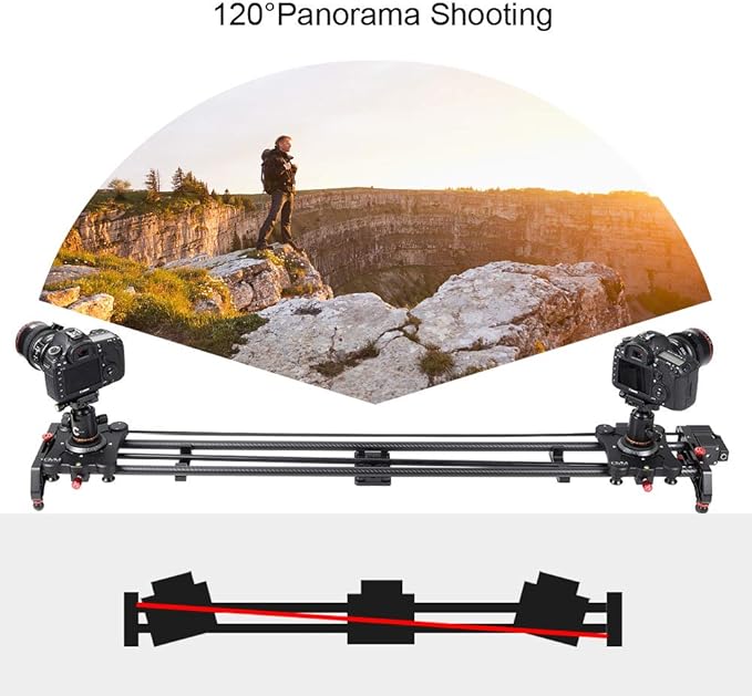 GVM Motorized Camera Slider, 48"/120CM Carbon Fiber Camera Slider with Time-Lapse Photography, Automatic Round Trip, Tracking Shooting and 120 Degree Panoramic Shooting, with Remote Controller