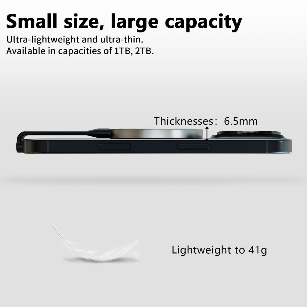 Aiffro P10 Magnetic PSSD 1TB，for iPhone MagSafe Portable SSD, Upto 2000MB/s-Type-C, SM2320，USB 3.2 Gen 2x2 20Gbps, Connectivity, Updated Firmware - Portable Magnetic External Solid State Solution