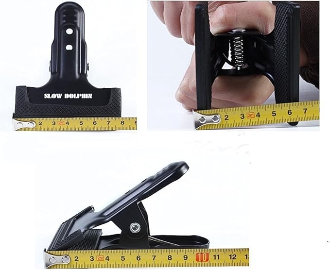 SLOW DOLPHIN Tripod Camera Clip Clamp Flash Reflector Holder Mount with 1/4 Inch Screw 360 Degree Swivel for Studio Backdrop Camera SLR, Digital SLR, Video Came（Black）