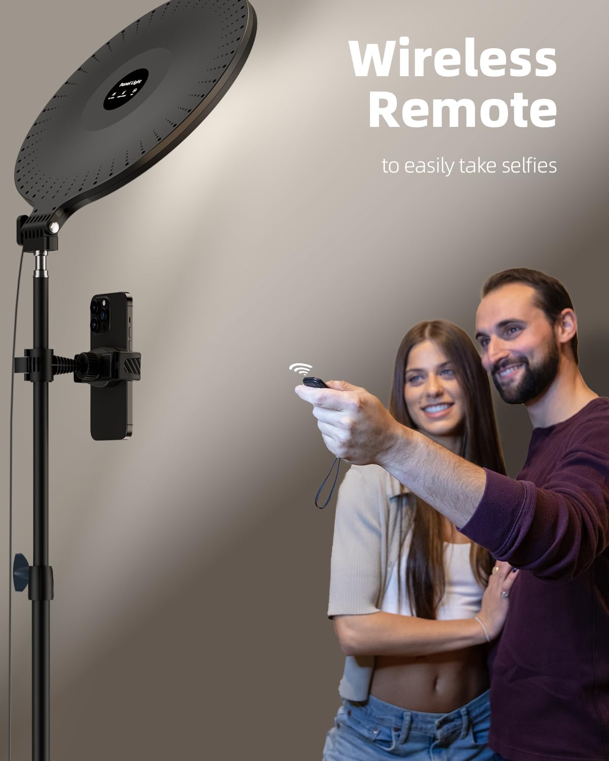 Weilisi 10.2" Ring Light with 69" Tripod Stand and Phone Holder Kit, Full-Screen Zoom Light for Video Recording, Makeup, Live Stream, Dimmable LED Selfie Ring Light Tripod for iPhone with Remote