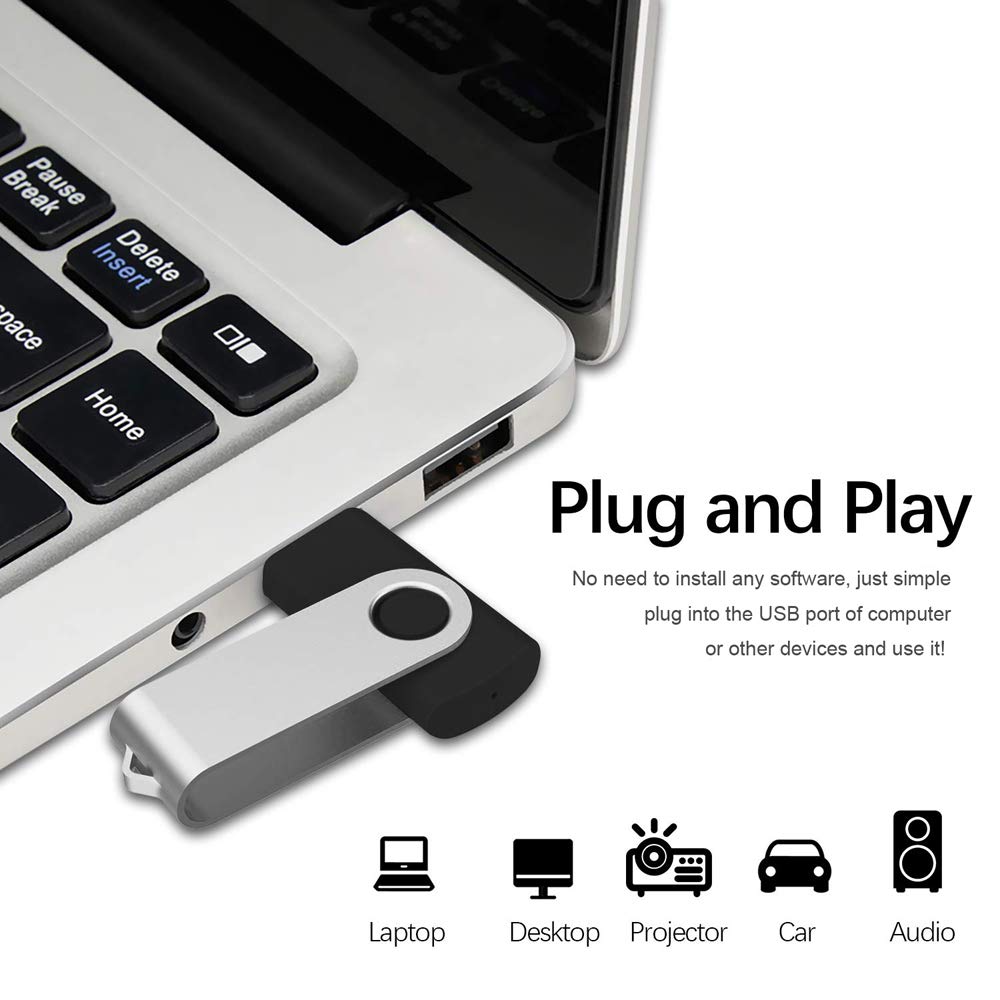 Aiibe 10 Pack 16GB Flash Drive 16GB USB 3.0 Flash Drive USB Drives USB 3.0 Memory Stick Thumb Drive Bulk 16 GB (Black)