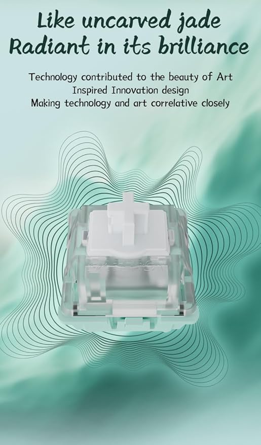 GATERON Magnetic Jade Keyboard Switches, Linear Factory Pre-lubed Freely Setting Pre-Travel Key Switches for Mechanical Keyboard(70PCS)