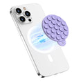 HSAOHD Magnetic Suction Cup Phone Mount with MagSafe, Silicone Hands-Free Grip Holder for iPhone Case and Android, Mirror Shower Phone Stand for Makeup FaceTime Gym Kitchen Bathroom, Lilac Purple