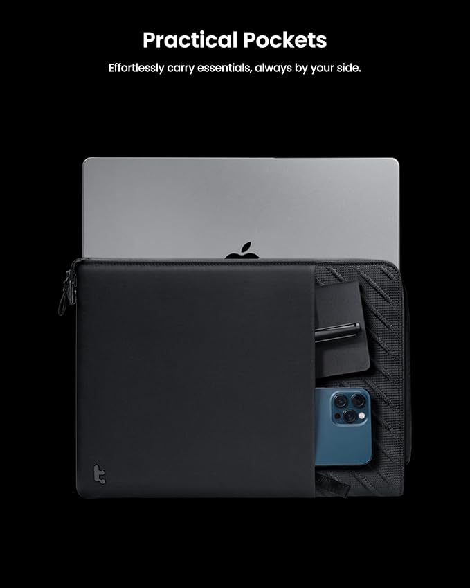 tomtoc Voyage-A10 Slim Laptop Sleeve for 16-inch MacBook Pro M4/M3/M2/M1 Pro/Max A3403 A3186 A2991 A2780 A2485 2024, Water-Resistant Protective Laptop Case for Dell XPS 16 Laptop, Minimalist Design