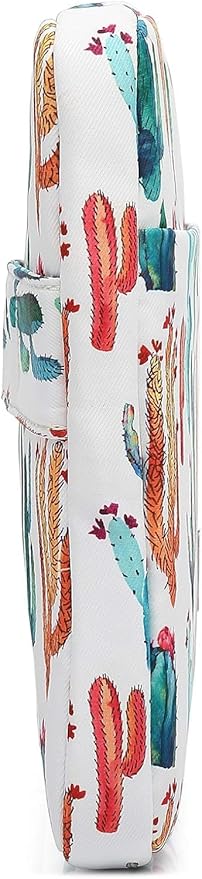 Canvaslove Cactus Corner and Bottom Rebound Bubble Cushioned Laptop Sleeve Bag case with Pockets and Handle For Macbook 14 inch,Surface Laptop 14.4 inch and 14 inch laptop