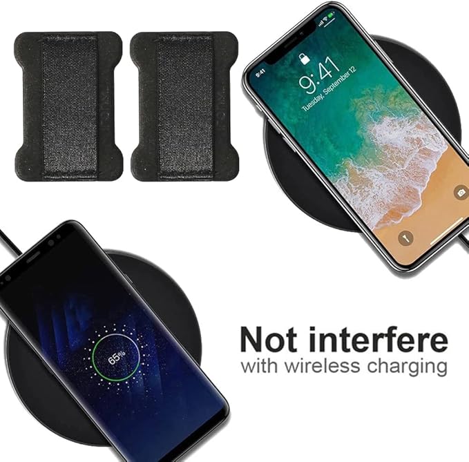 WOJI Cell Phone Finger Grip Strap Holder for Hand, Phone Strap, Phone Holder for Hand - Small, New Slim Finger Loop Selfie Grip Compatible with Most Smartphones (Black) - 2Pack