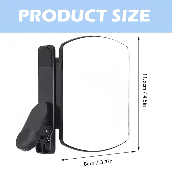 Mirror Effect Lens, Smartphone Camera Mirror Reflection Clip Kit Phone Camera Shooting Reflection Mirror Adjustable HD Glass Smartphone Photography Flip Mirror for All Phones (White)