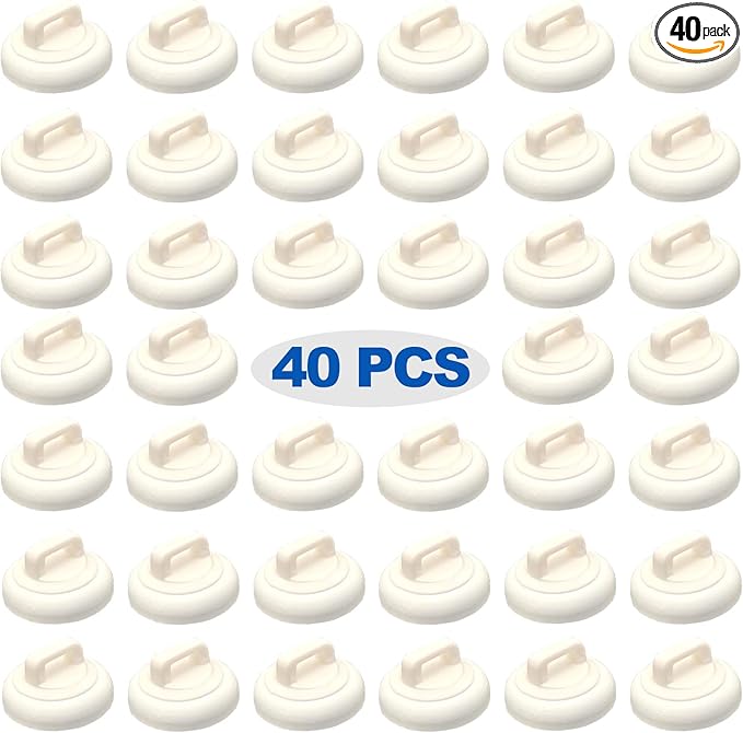 Magnetic Cable Zip Tie Mounts Clips Multipurpose Zip Ties Mount Base Holder Wire Cable Holder Mount Wire Clips Management for Home Office Marine Electrical Wiring (White, 40 Piece)