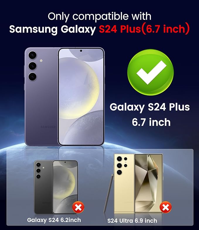 Magnetic for Samsung Galaxy S24 Plus Case [Compatible with MagSafe][Built-in Camera Lens Protector] Slim Soft Silicone Bumper Shockproof Metallic Luster Phone Case (Burgundy)