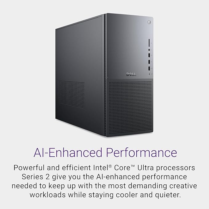 Dell Tower Plus EBT2250 Desktop Computer - Series 2 Intel Core Ultra 9 285 24-Core Processor up to 5.6 GHz, 64GB DDR5 RAM, 4TB NVMe SSD, NVIDIA GeForce RTX 4060 8GB GDDR6, Windows 11 Pro, Graphite