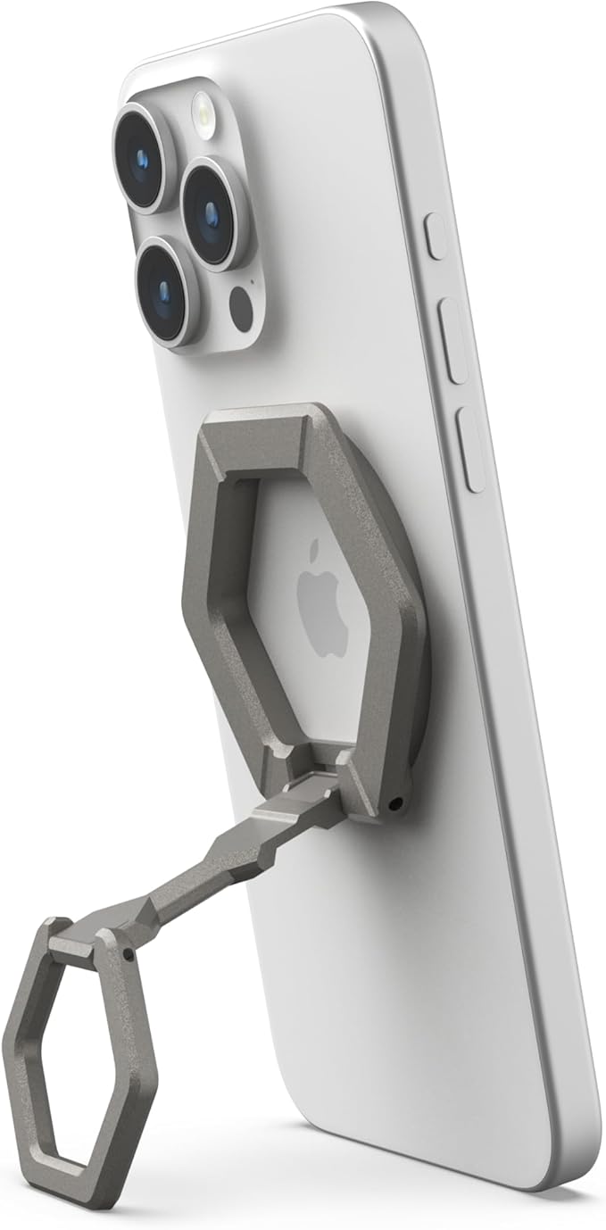 URBAN ARMOR GEAR UAG Magnetic Phone Ring Stand Compatible with MagSafe Magnet, Removable Metal Finger Ring Grip & 360 Rotation Adjustable Kickstand for iPhone 16/15, Galaxy S25, S24, Titanium