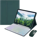 Rainbow Backlit Keyboard Case for iPad Pro 11 inch (M4) 2024 with Mouse and 7 Colors RGB Colorful Backlight Magnetic Detachable Bluetooth Keyboard Cover,Dark Green+White