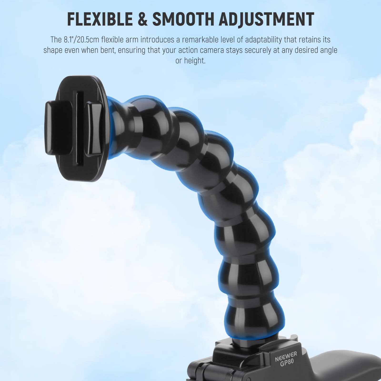 NEEWER Flexible Clamp Mount Compatible with GoPro DJI Action Cameras, GP-80