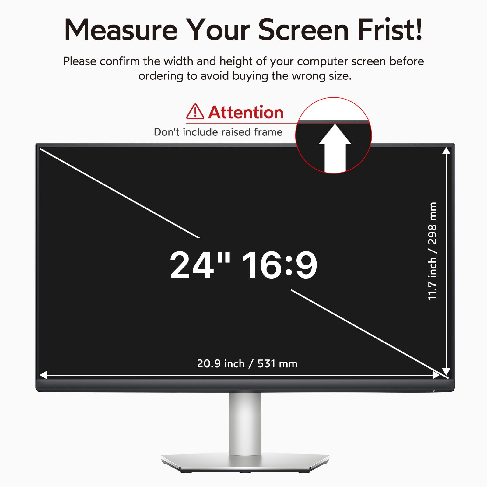 bersem 2 Pack 24 Inch Computer Privacy Screen for 16:9 Ratio Monitors
