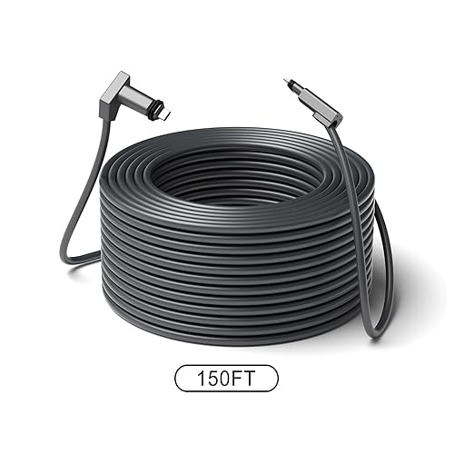 150FT Replacement Cable for SpaceX Starlink Rectangular Satellite V2, Standard Actuated Gen 2 Replacement Cable for Starlink, Starlink Gen 2 Extension Cable with Waterproof End Caps（150Feet）