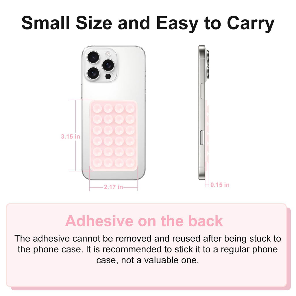 Giumel 2PCS Silicone Suction Phone Case Mount, Non Slip Suction Cup, Hands-Free Phone Accessories Holder for Selfies and Videos, Silicone Adhesive Stand Sticky for Cell Phone Inkiness
