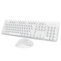 Wireless Keyboard Mouse Combo,104 Keys Cute Colorful Typewriter White