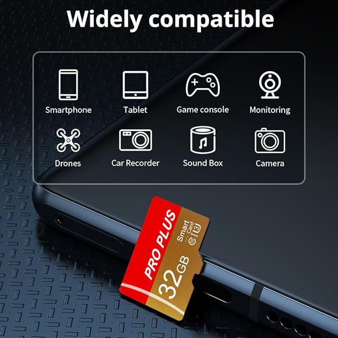 2 Pack TF Card 32GB with Adapter, High Speed Memory Card, UHS-I C10 A1 Memory TF Card for Tablet/Mobile Phone/Camera/Car Audio/Game Console (TF162 Red Gold 32GB)
