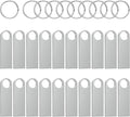 ABLAZE 2GB Flash Drive 20 Pack, Metal USB 2.0 Thumb Drives with Keychains USB Sticks Pendrives (Sliver)
