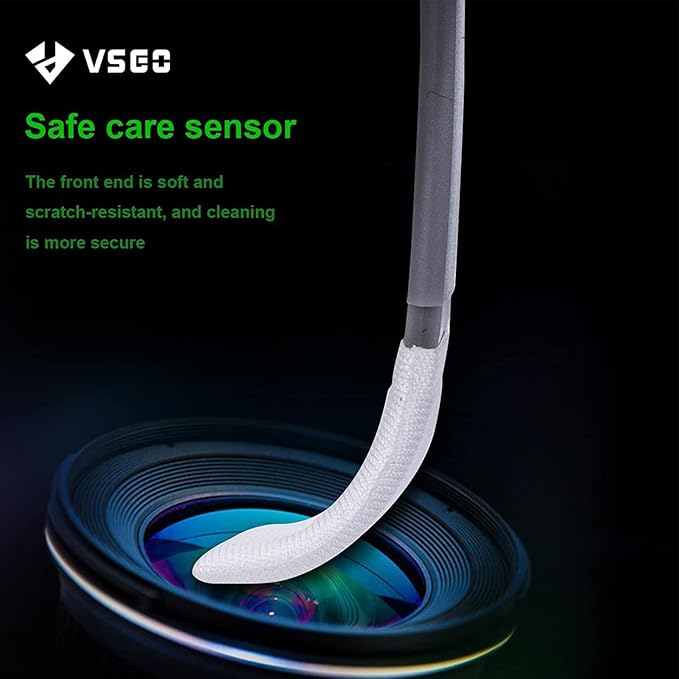 VSGO Camera Sensor Cleaning Kit for Micro Four Thirds (M43) Cameras – 12 Pack 12mm Sensor Cleaning Swabs, Professional Mirrorless Camera Cleaner Kit (MILC, ILDC) (V-S01E)