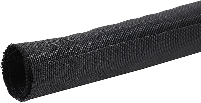 Wire Split Loom Wrap Cable Management Sleeves Automotive Black Woven Mesh Protector Tubing (5/16" - 28 Feet)