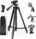 NEEWER Entry Level Version Tripod for Cell Phone & Camera, Metal Lightweight Portable Travel Stand with Cold Shoe Cellphone Holder Mount Compatible with iPhone for Video Recording Filming, TP53