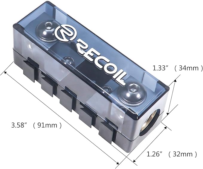 RECOIL MFHA-2 2 Packs Fuseholder 0/2/4 Gauge Modular Inline ANL & Mini-ANL Fuse Holders with Jumper Bars to Create Distribution Block Fuse and Negative Combo Blocks