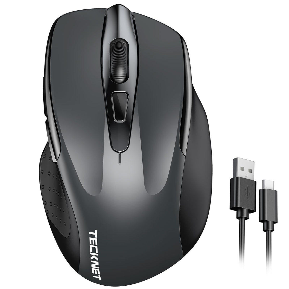 TECKNET Wireless Mouse Rechargeable, 2.4G Computer Mice with USB-A Receiver