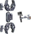 SMALLRIG Double Clamp Mount, Umbrella Clamp, Super Clamp Arm, for Chair, Pole, Tripod, C Stand, Handlebar, All Metal Max Load Capacity 3.5kg