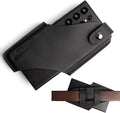 Topstache Leather Phone Holster with Magnetic Closure, Belt Clip Loop Case for iPhone & Samsung, Black, Medium