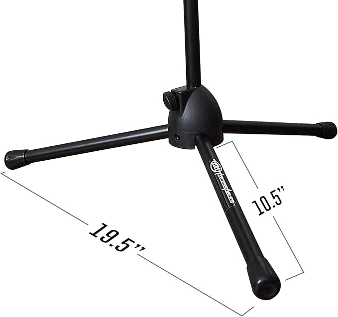AxcessAbles Low-Profile Microphone Tripod Stand with Boom Arm | Adjustable Height Short Floor Mic Stand with Boom | Kick Drum Mike Stands |Guitar Amp Stands (2-Pack)