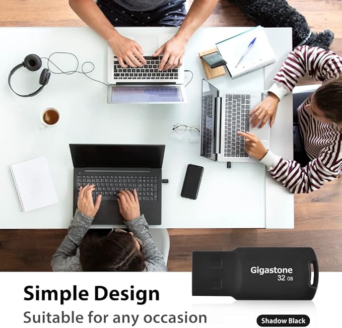 GIGASTONE V70 32GB 2-Pack USB 2.0 Flash Drive Thumb Drive Memory Stick Pen Drive Capless Design Pen Drive